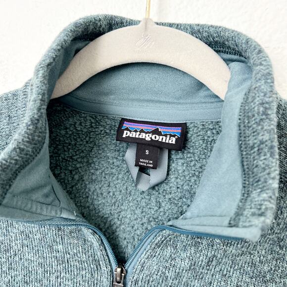 [Patagonia] Teal Blue Quarter Zip Fleece Better Sweater Pullover Size Small S - Picture 9 of 10